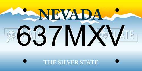 637MXV Nevada License Plate