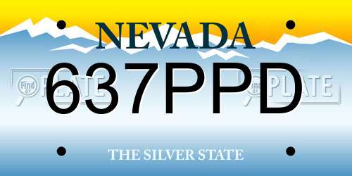 637PPD Nevada License Plate