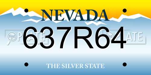 637R64 Nevada License Plate