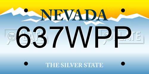 637WPP Nevada License Plate