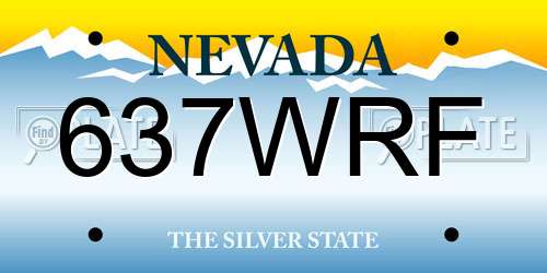 637WRF Nevada License Plate