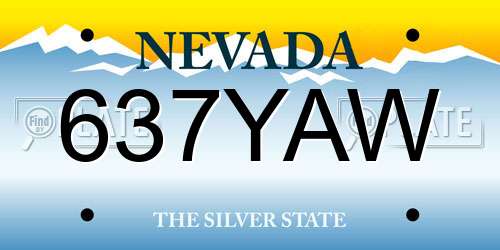 637YAW Nevada License Plate