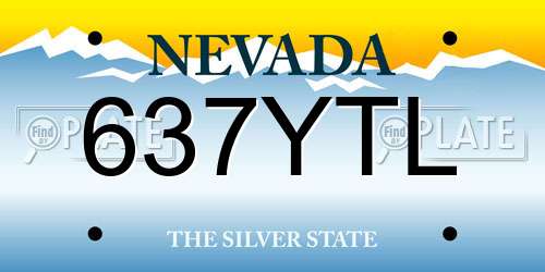 637YTL Nevada License Plate