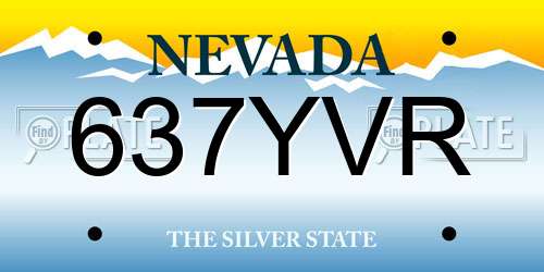 637YVR Nevada License Plate