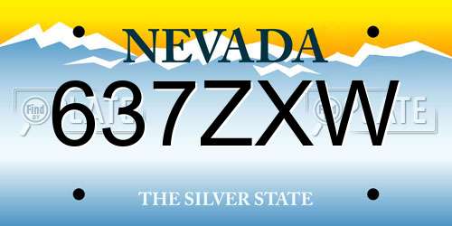 637ZXW Nevada License Plate