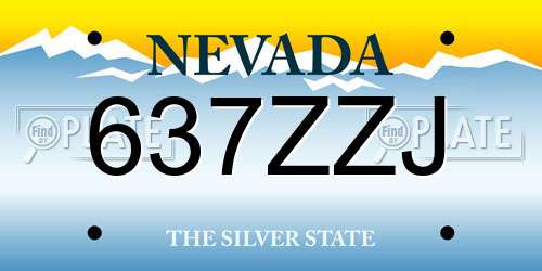 637ZZJ Nevada License Plate
