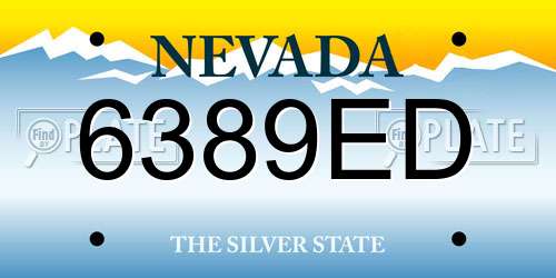 6389ED Nevada License Plate
