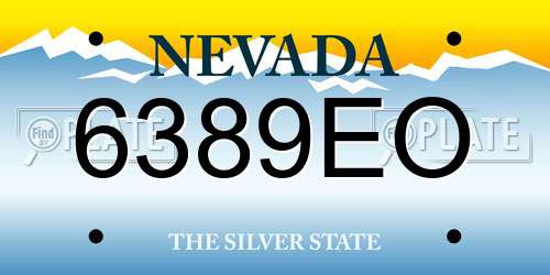 6389EO Nevada License Plate