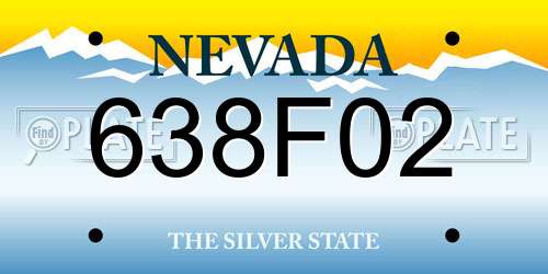 638F02 Nevada License Plate