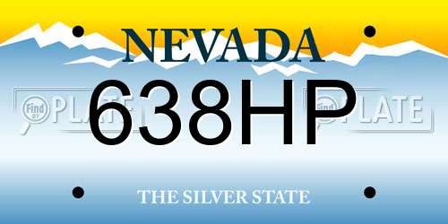 638HP Nevada License Plate