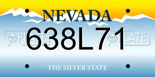 638L71 Nevada License Plate