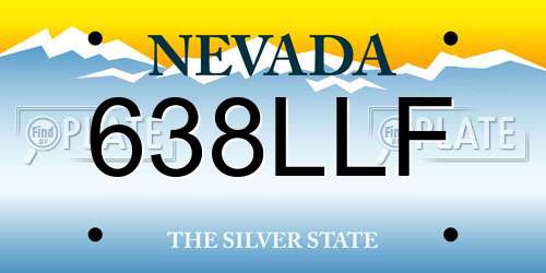 638LLF Nevada License Plate