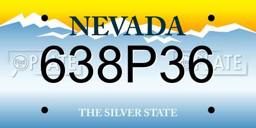 638P36 Nevada License Plate