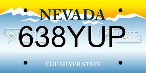 638YUP Nevada License Plate
