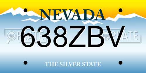 638ZBV Nevada License Plate