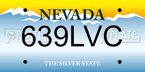 639LVC Nevada License Plate
