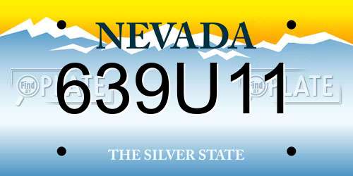 639U11 Nevada License Plate