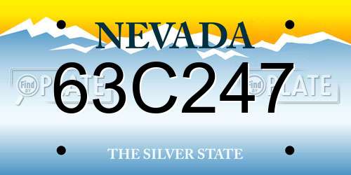 63C247 Nevada License Plate