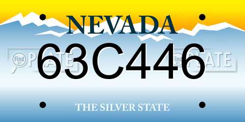 63C446 Nevada License Plate