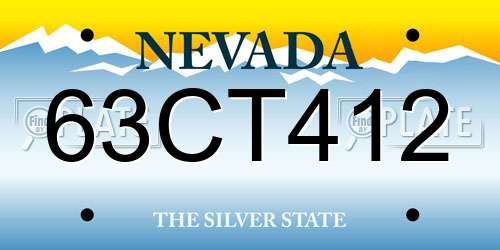 63CT412 Nevada License Plate