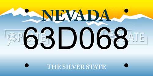 63D068 Nevada License Plate