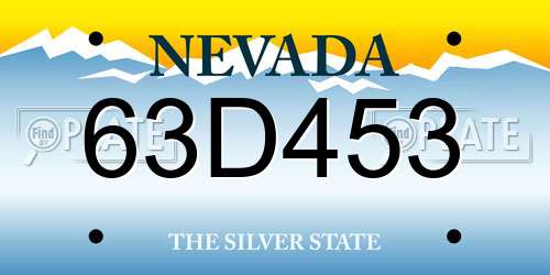 63D453 Nevada License Plate