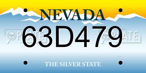 63D479 Nevada License Plate