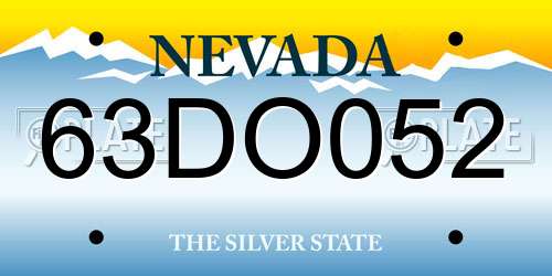 63DO052 Nevada License Plate