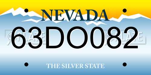 63DO082 Nevada License Plate