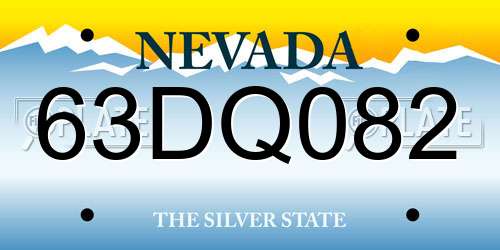 63DQ082 Nevada License Plate
