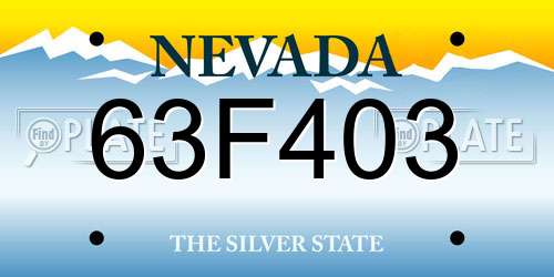 63F403 Nevada License Plate