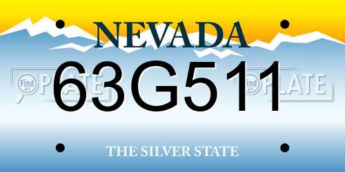63G511 Nevada License Plate