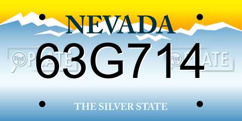 63G714 Nevada License Plate