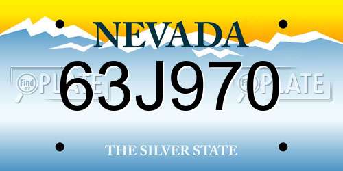 63J970 Nevada License Plate