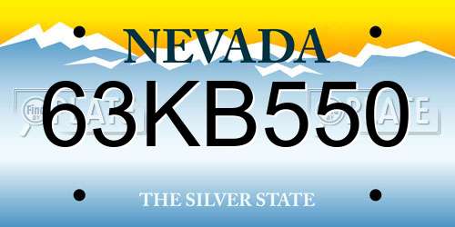 63KB550 Nevada License Plate
