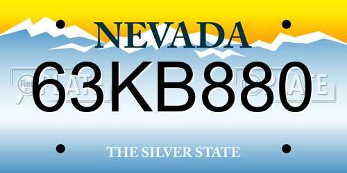 63KB880 Nevada License Plate