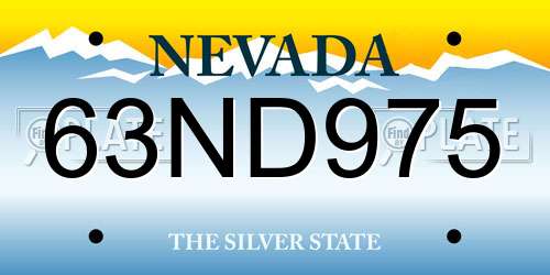 63ND975 Nevada License Plate