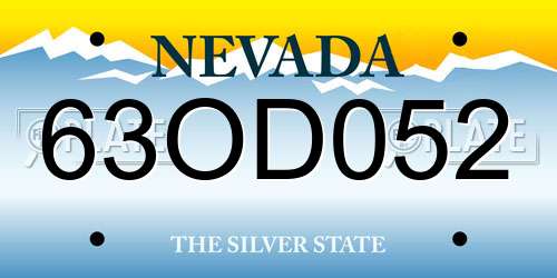 63OD052 Nevada License Plate