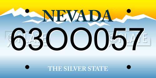 63OO057 Nevada License Plate