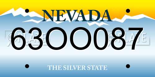 63OO087 Nevada License Plate