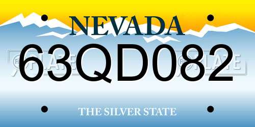 63QD082 Nevada License Plate
