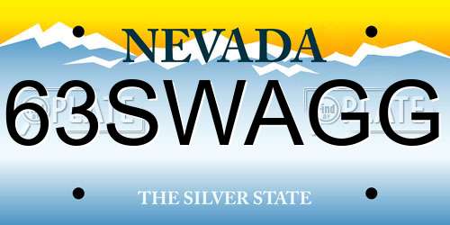 63SWAGG Nevada License Plate
