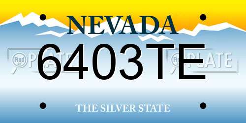 6403TE Nevada License Plate