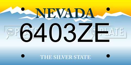 6403ZE Nevada License Plate