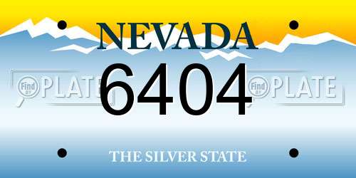 6404 Nevada License Plate