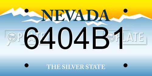 6404B1 Nevada License Plate
