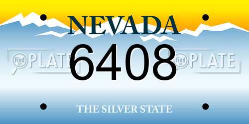 6408 Nevada License Plate