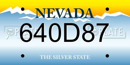 640D87 Nevada License Plate