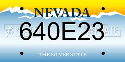 640E23 Nevada License Plate