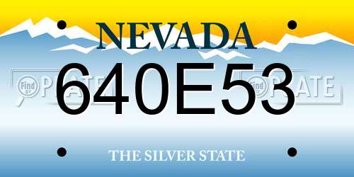 640E53 Nevada License Plate